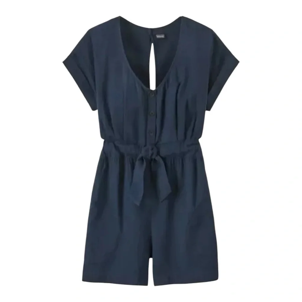 Patagonia Organic Cotton Gauze Stone Blue Casual Romper Playsuit Women’s Small - Picture 3 of 9